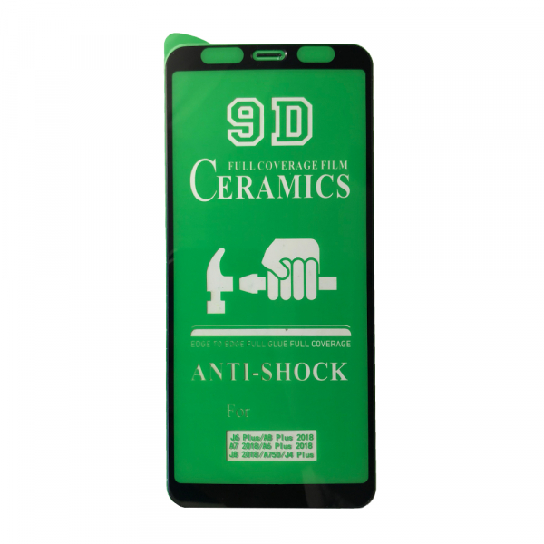 Гнучке скло Ceramic для Samsung A7 (2018) A750 глянцеве з чорною рамкою-0